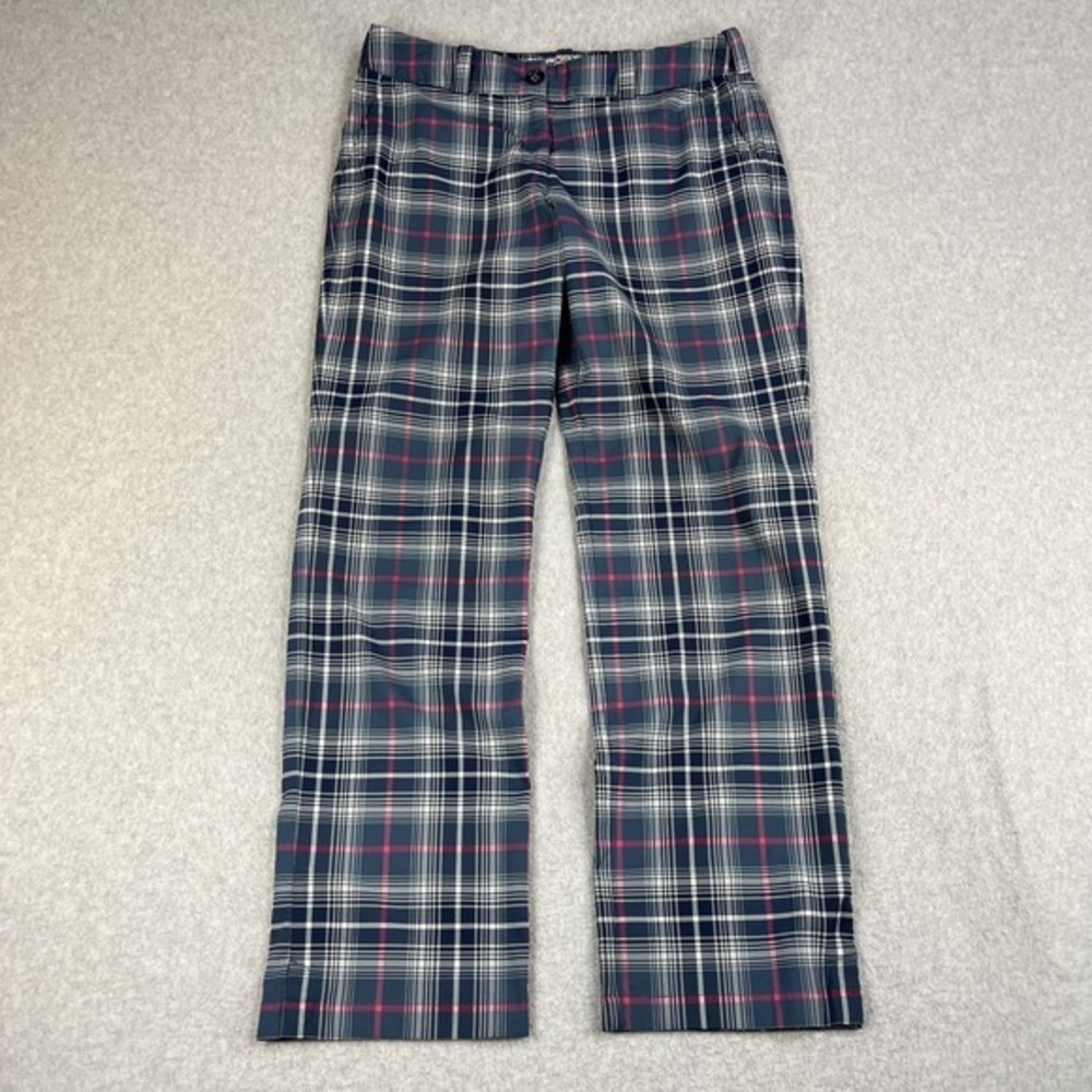 Nike Golf Performance Tour Plaid Pants Womens 10 (32x32) Stretch Hem Slit Light
